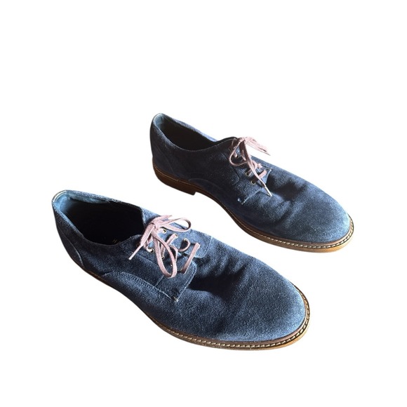 Cole Haan Grand OS Blue Suede Derby Men's Dress Shoes Size 12 Lace Up Plain Toe - Picture 2 of 9